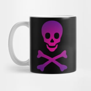 Skull and Crossbones Pirate Flag Hot Pink Purple Gradient Mug